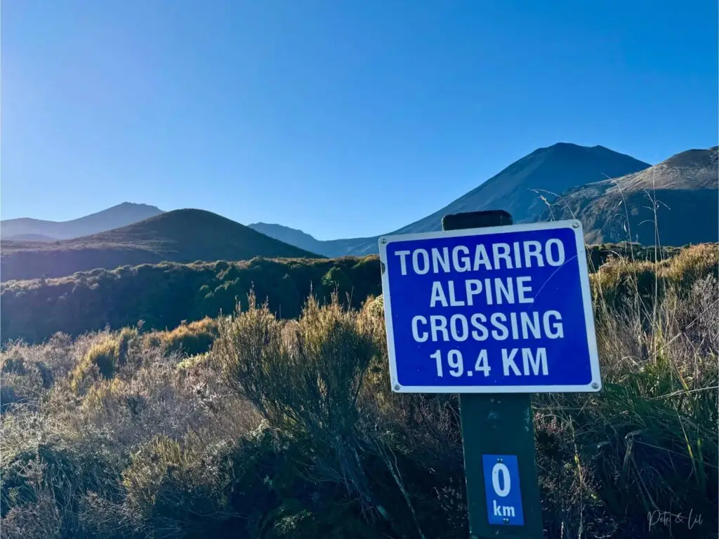 Début de la randonnée de 19,4 km du Tongariro Alpine Crossing