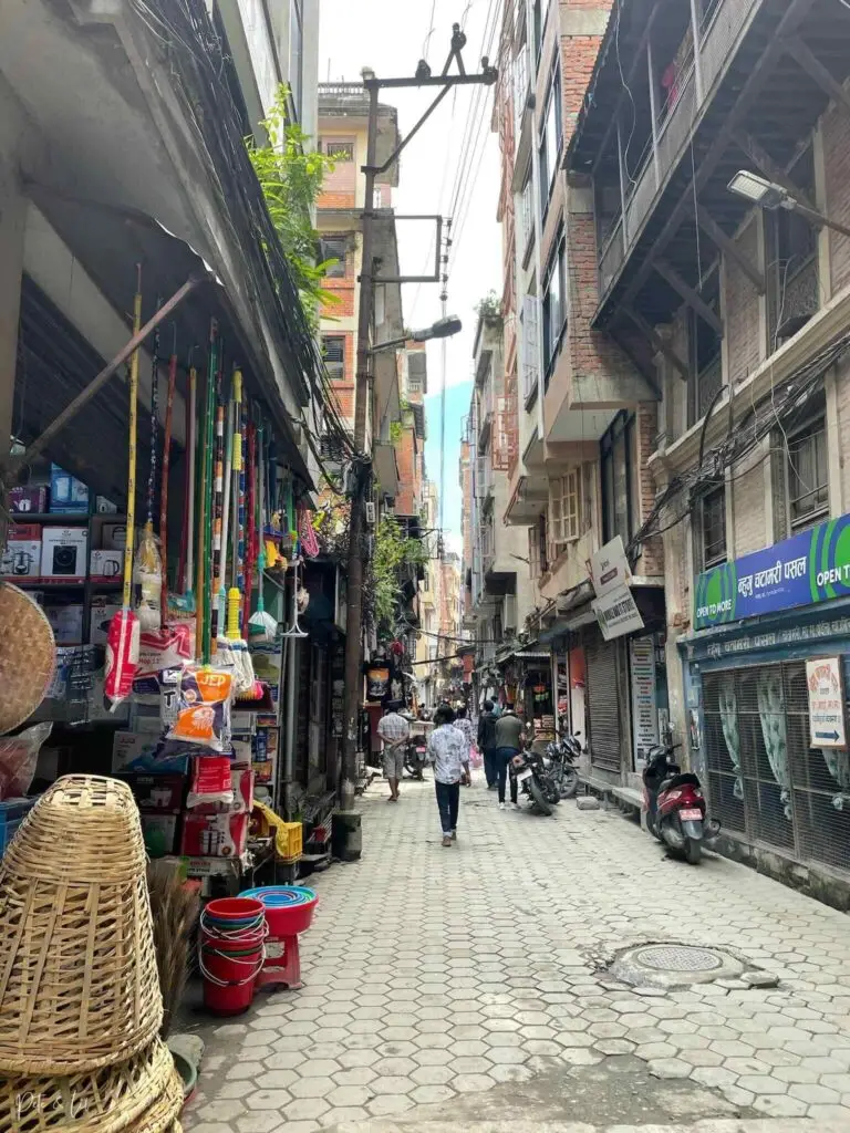 Rue animée de Thamel en journée