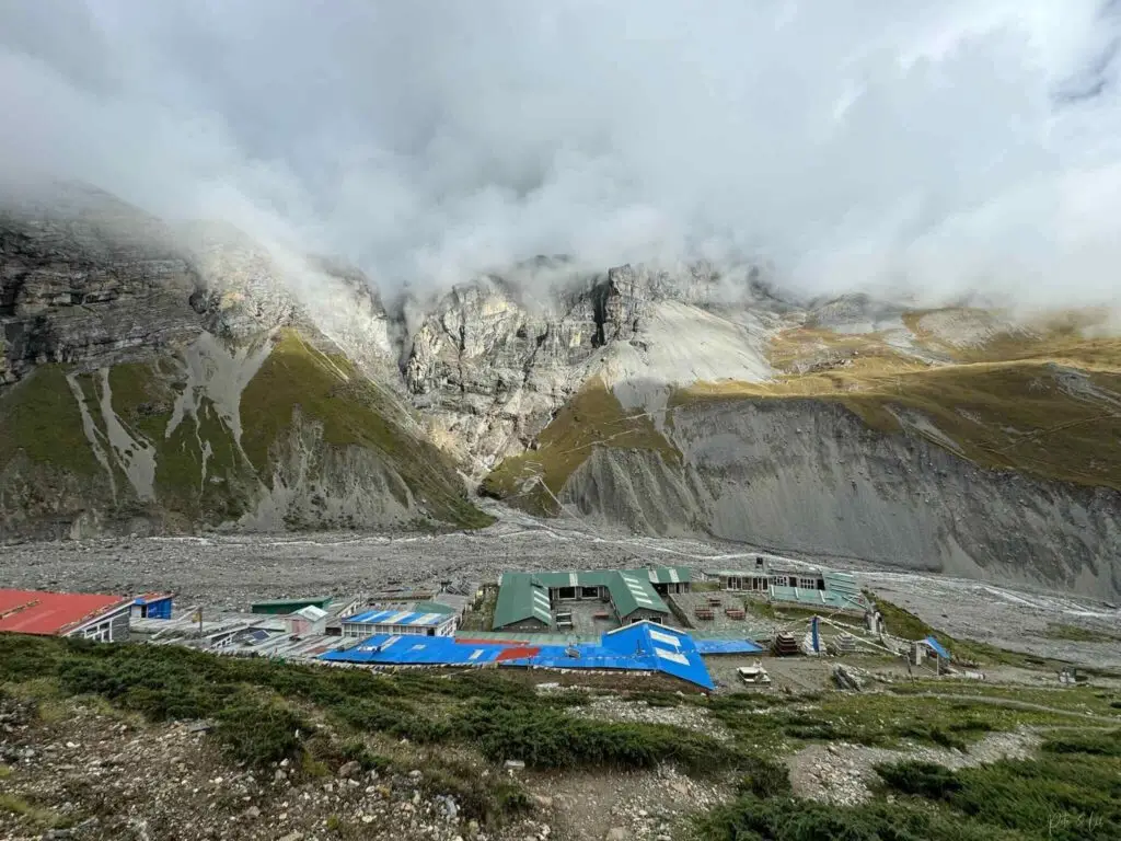 Hébergement à Thorung Phedi vu d’en haut